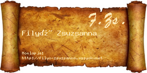 Filyó Zsuzsanna névjegykártya